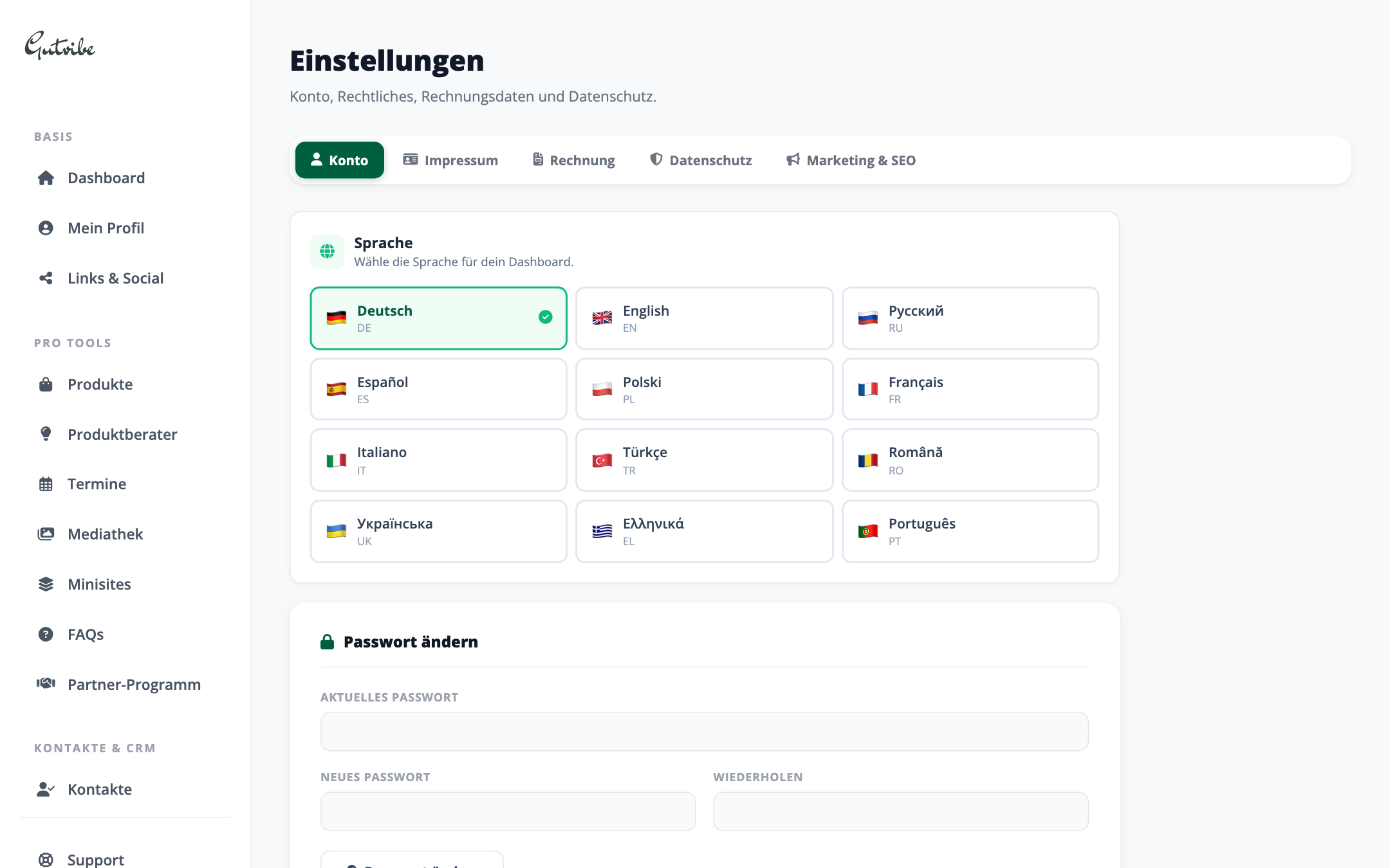Einstellungen Desktop