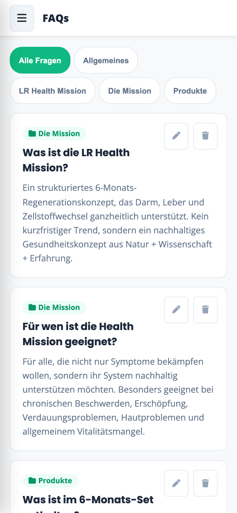 FAQs intern mobile