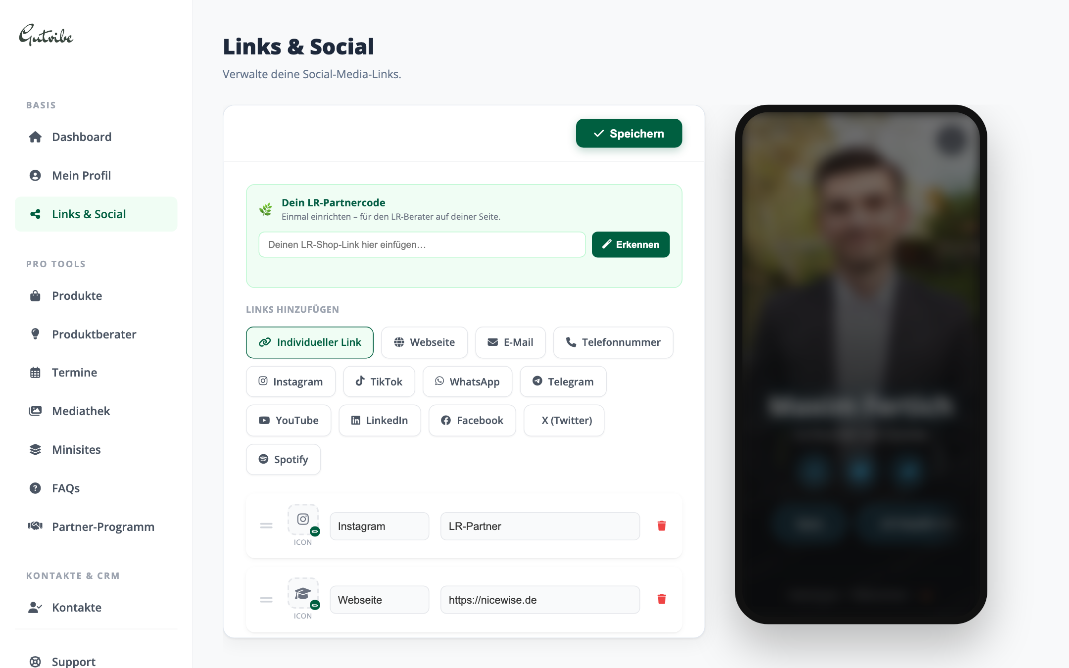Links & Social Media Desktop